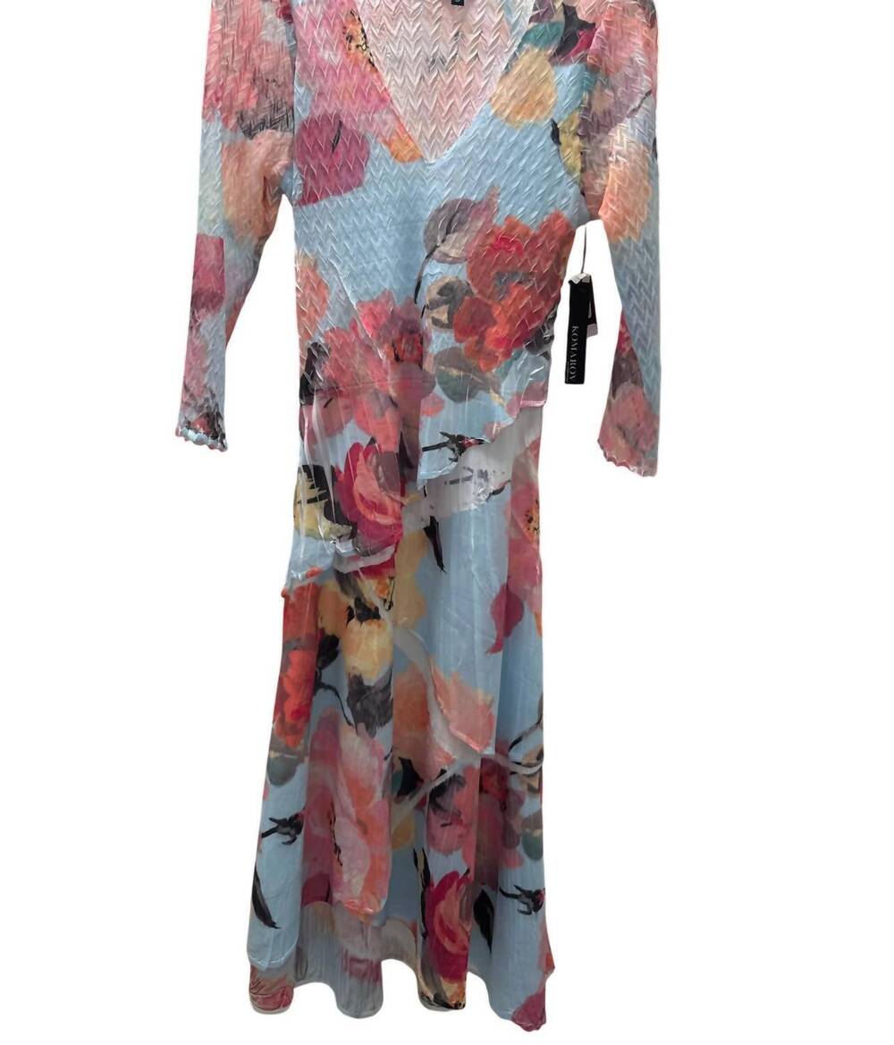 NEW KOMAROV women's garden party midi dress in blue